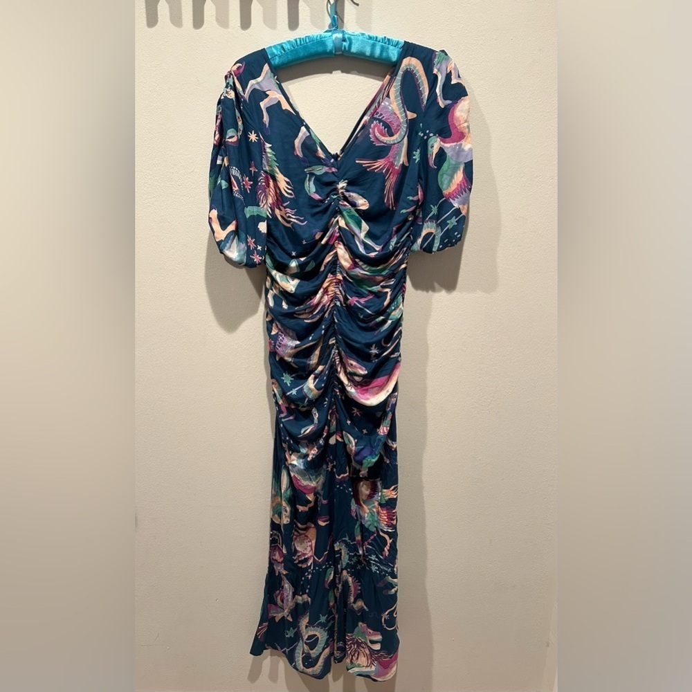 BANJANAN Skylar Ruched Dress / Size Small / - Picture 3 of 11